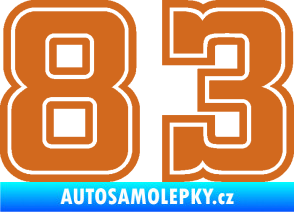 Samolepka Startovní číslo 83 typ 5 oříšková