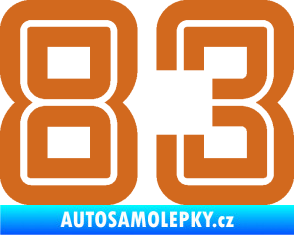 Samolepka Startovní číslo 83 typ 7 oříšková