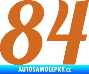 Samolepka Startovní číslo 84 typ 3  oříšková