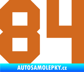 Samolepka Startovní číslo 84 oříšková