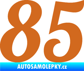 Samolepka Startovní číslo 85 typ 3   oříšková