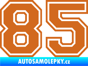 Samolepka Startovní číslo 85 typ 4 oříšková