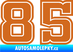 Samolepka Startovní číslo 85 typ 5 oříšková