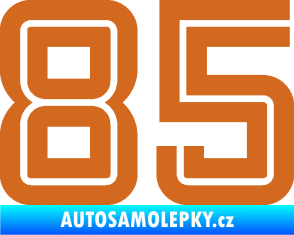 Samolepka Startovní číslo 85 typ 7 oříšková