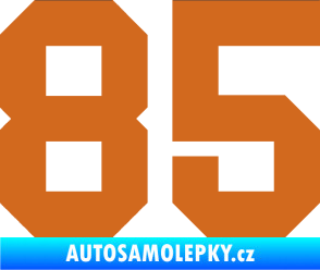 Samolepka Startovní číslo 85 oříšková