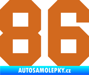 Samolepka Startovní číslo 86 oříšková