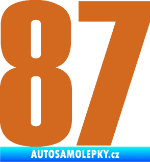 Samolepka Startovní číslo 87 typ 2       oříšková