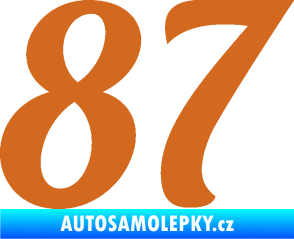 Samolepka Startovní číslo 87 typ 3   oříšková