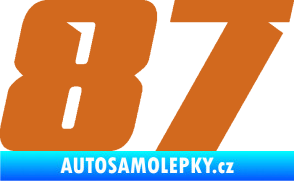 Samolepka Startovní číslo 87 typ 6 oříšková