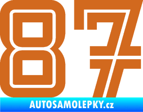 Samolepka Startovní číslo 87 typ 7 oříšková