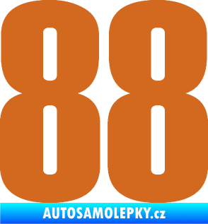 Samolepka Startovní číslo 88 typ 2        oříšková