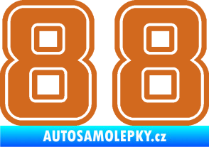 Samolepka Startovní číslo 88 typ 5 oříšková