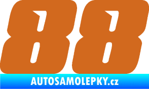 Samolepka Startovní číslo 88 typ 6 oříšková