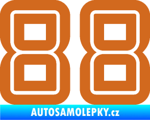 Samolepka Startovní číslo 88 typ 7 oříšková
