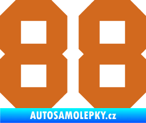 Samolepka Startovní číslo 88 oříšková