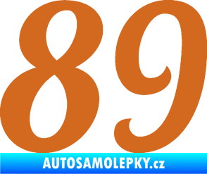 Samolepka Startovní číslo 89 typ 3  oříšková
