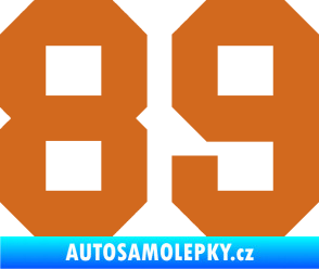 Samolepka Startovní číslo 89 oříšková