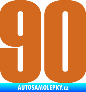 Samolepka Startovní číslo 90 typ 2          oříšková