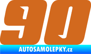 Samolepka Startovní číslo 90 typ 6 oříšková