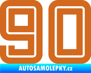Samolepka Startovní číslo 90 typ 7 oříšková