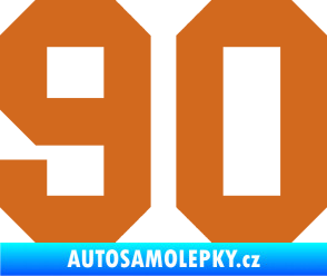 Samolepka Startovní číslo 90 oříšková