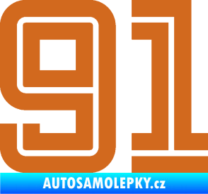 Samolepka Startovní číslo 91 typ 7 oříšková