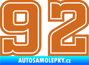 Samolepka Startovní číslo 92 typ 5 oříšková
