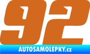 Samolepka Startovní číslo 92 typ 6 oříšková