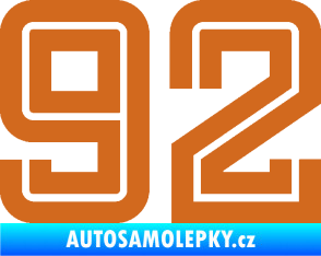 Samolepka Startovní číslo 92 typ 7 oříšková