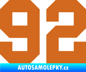 Samolepka Startovní číslo 92 oříšková