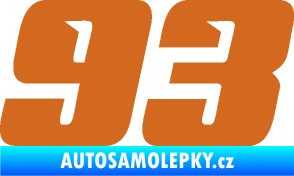 Samolepka Startovní číslo 93 typ 6 oříšková