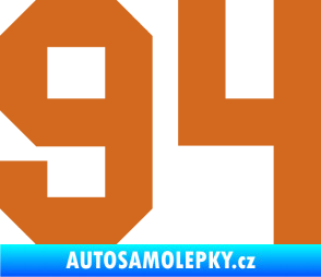 Samolepka Startovní číslo 94 oříšková