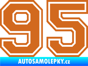Samolepka Startovní číslo 95 typ 4 oříšková