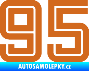 Samolepka Startovní číslo 95 typ 7 oříšková