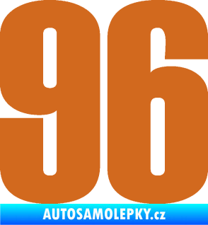 Samolepka Startovní číslo 96 typ 2     oříšková