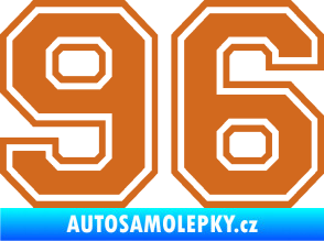 Samolepka Startovní číslo 96 typ 4 oříšková