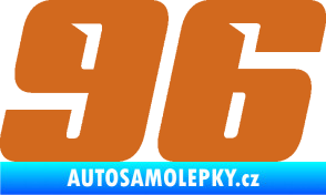 Samolepka Startovní číslo 96 typ 6 oříšková