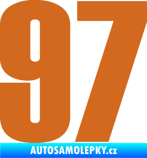 Samolepka Startovní číslo 97 typ 2 oříšková