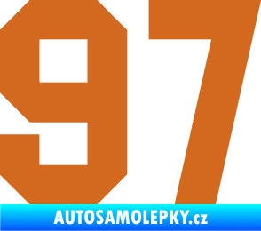 Samolepka Startovní číslo 97 oříšková