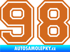 Samolepka Startovní číslo 98 typ 4 oříšková