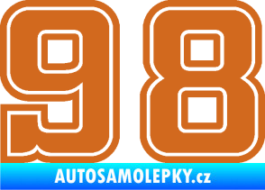Samolepka Startovní číslo 98 typ 5 oříšková
