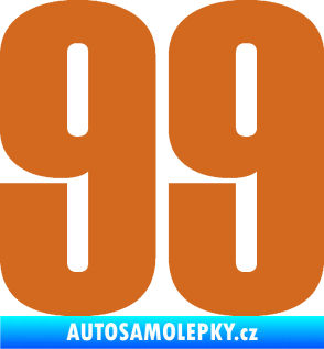 Samolepka Startovní číslo 99 typ 2      oříšková