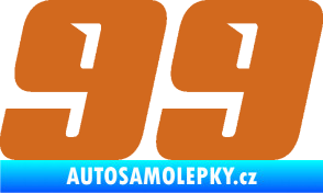 Samolepka Startovní číslo 99 typ 6 oříšková
