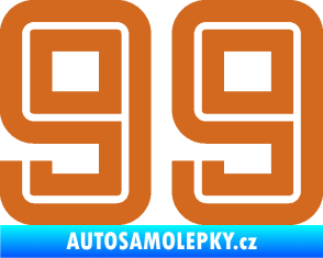 Samolepka Startovní číslo 99 typ 7 oříšková