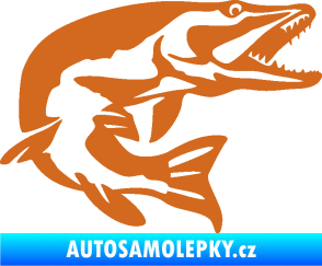 Samolepka Štika 001 pravá oříšková