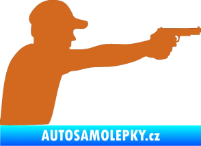 Samolepka Střelec silueta 001 pravá oříšková