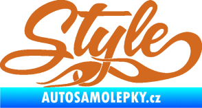Samolepka Style nápis s plameny oříšková