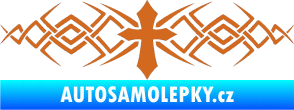 Samolepka Tetování 080 kříž oříšková