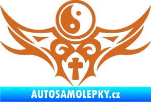 Samolepka Tetování 115 Jin a jang oříšková
