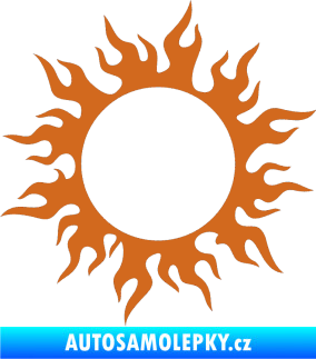Samolepka Tetování 116 slunce s plameny oříšková